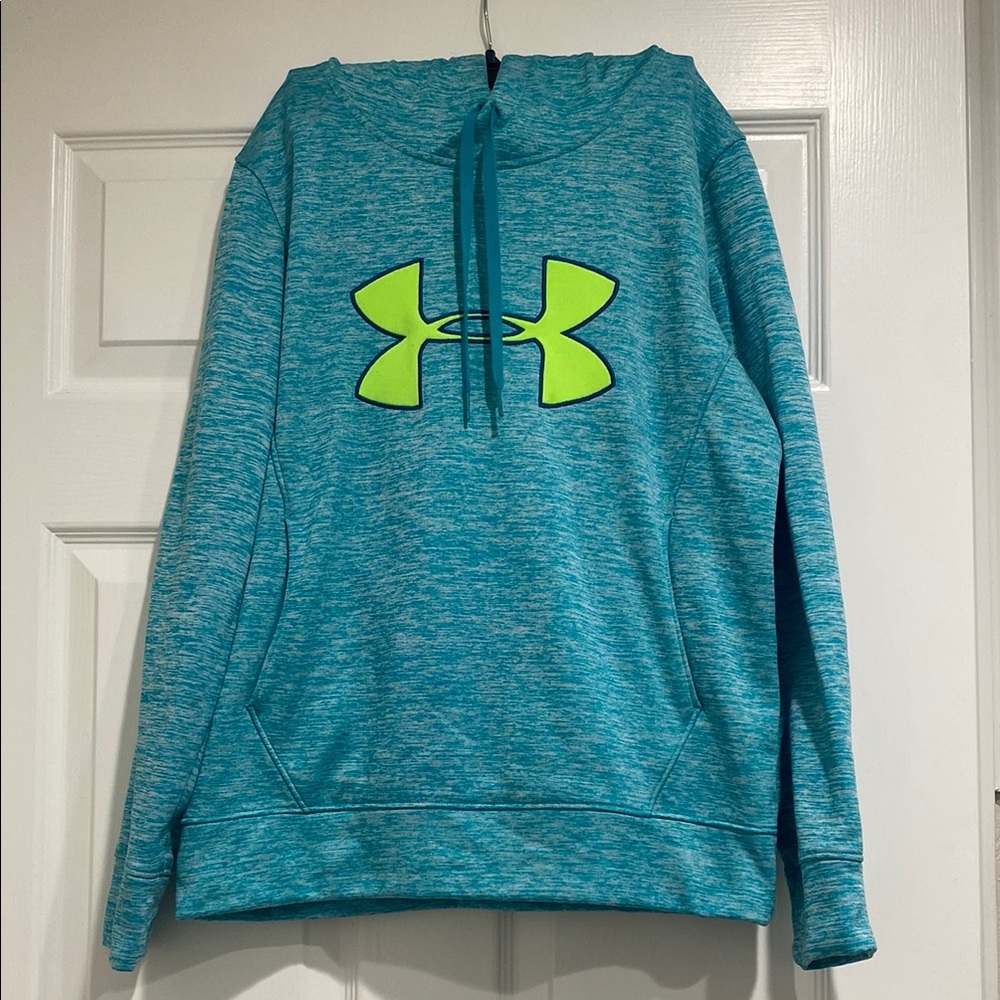 Under Armour Teal Hoodie with Neon Logo